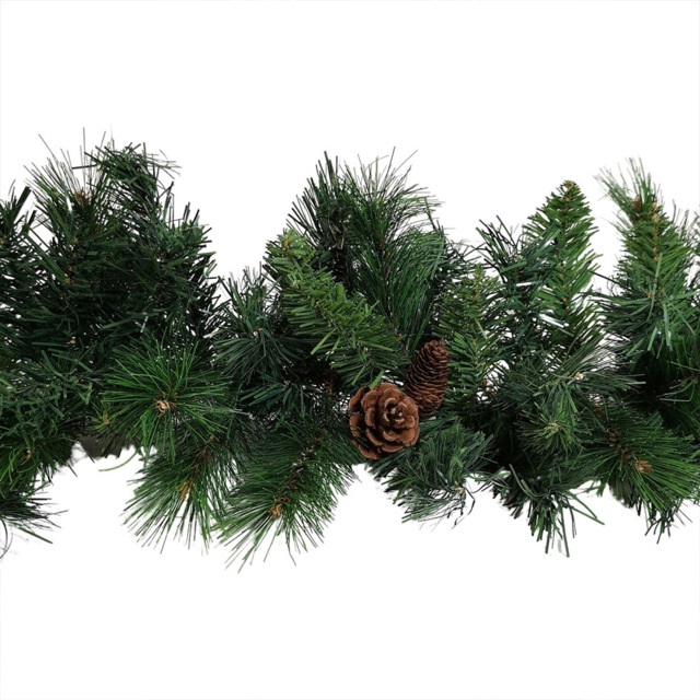 Samuel Alexander Christmas Garland with Pine Cones and Mixed Needles Green 270cm - Size: 27cm - Wilko - image 1