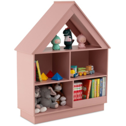 Costway Kids Dollhouse 3 Tier Pink Bookshelf with Anti Toppling Devices - Size: 88 x 34 x 108cm - Wilko - thumbnail 3