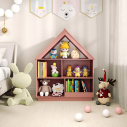 Costway Kids Dollhouse 3 Tier Pink Bookshelf with Anti Toppling Devices - Size: 88 x 34 x 108cm - Wilko - thumbnail 5