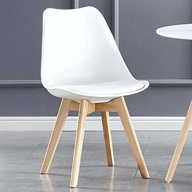 Eva White Padded Single Dining Chair - MCC - Wilko - image 1