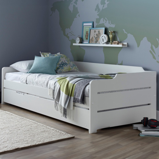 Copella White Guest Bed and Trundle with Pocket Mattresses - Size: Single - Bedmaster - Wilko - image 1