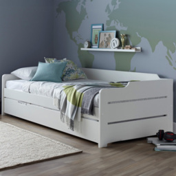 Copella White Guest Bed and Trundle with Pocket Mattresses - Size: Single - Bedmaster - Wilko - thumbnail 1