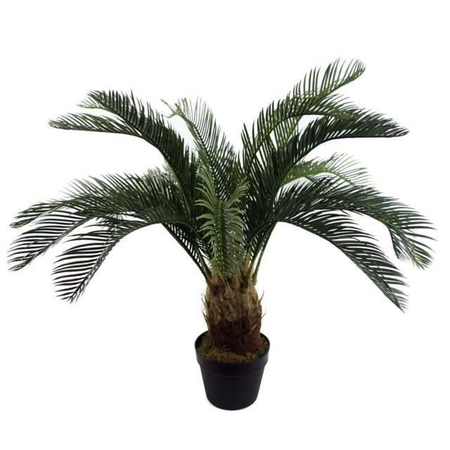 Leaf Tropical Cycas Palm Artificial Tree 80cm - Size: 80 x 70 x 70cm - Green - Wilko - image 1