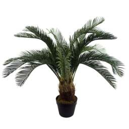 Leaf Tropical Cycas Palm Artificial Tree 80cm - Size: 80 x 70 x 70cm - Green - Wilko - thumbnail 1