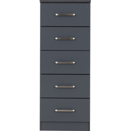 Seconique Dakota 5 Drawer Dark Grey Narrow Storage Chest - Wilko - thumbnail 4