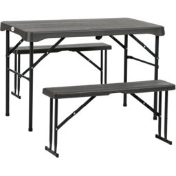 Outsunny 6 Seater HDPE Picnic Beer Table Set with 2 Bench Dark Grey - Wilko - thumbnail 3