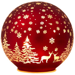 LED Traditional Christmas Scene Ball - Red - Wilko - thumbnail 3