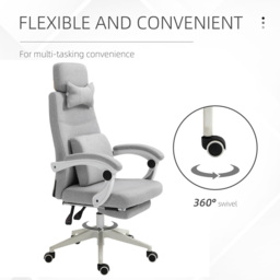 Portland Grey Swivel Recliner Office Desk Chair - Size: 62 x 68 x 127cm - Wilko - thumbnail 7