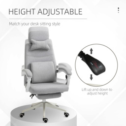 Portland Grey Swivel Recliner Office Desk Chair - Size: 62 x 68 x 127cm - Wilko - thumbnail 6