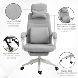 Portland Grey Swivel Recliner Office Desk Chair - Size: 62 x 68 x 127cm - Wilko - thumbnail 5