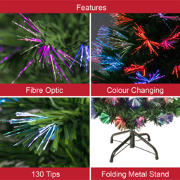 The Christmas Workshop Green Fibre Optic Christmas Tree 2ft - Wilko - thumbnail 6