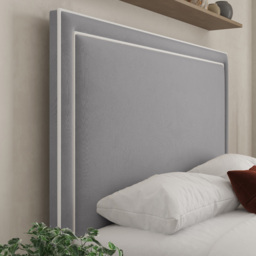 DS Living Verona King Size Plush Grey Piping Bed Frame - Wilko - thumbnail 3