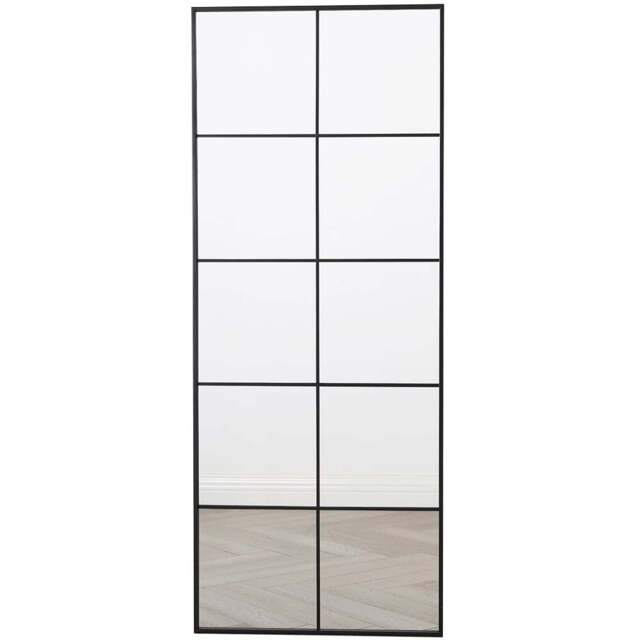 Aion Black Framed Rectangular Window Mirror 150 x 60cm - Home Garden Direct - Wilko - image 1