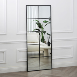Aion Black Framed Rectangular Window Mirror 150 x 60cm - Home Garden Direct - Wilko - thumbnail 4