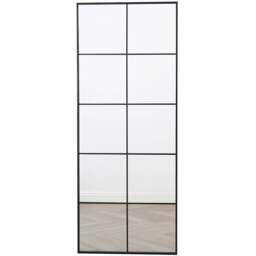 Aion Black Framed Rectangular Window Mirror 150 x 60cm - Home Garden Direct - Wilko