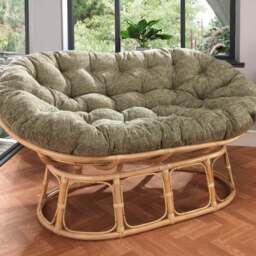 Desser Furniture Papasan 2 Seater Jubilee Sage and Natural Sofa - Brown - Wilko