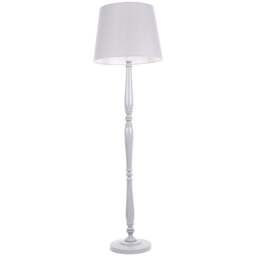 ValueLights Victoria Grey Fabric Tapered Shade Grey Wood Traditional Stem LED Floor Lamp - Size: 156 x 46 x 46cm - Wilko - thumbnail 1