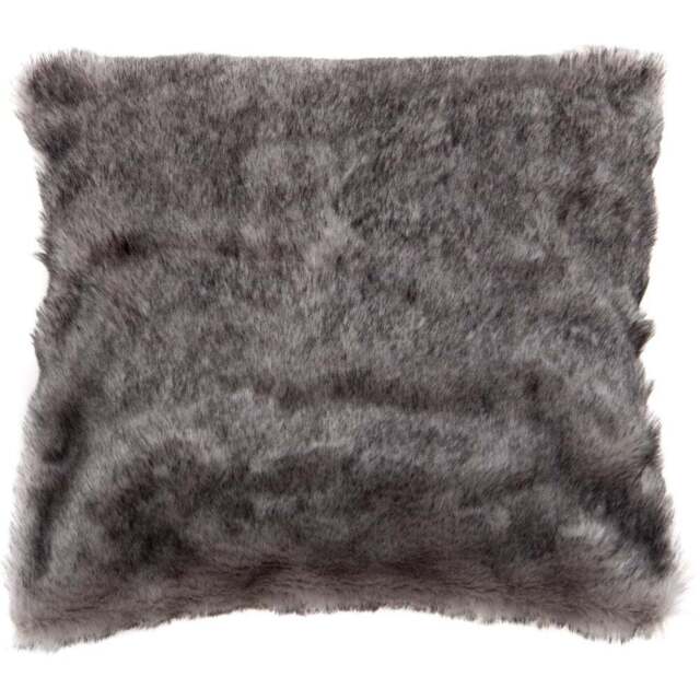 Kaikoo Grey Fur Tipped Cushion - Wilko - image 1