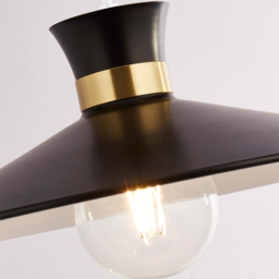 Lighting Collection Daniels Black Ceiling Lamp Shade - Size: 8 x 40 x 41cm - Black, White and Satin Antique Brass - Wilko - thumbnail 5