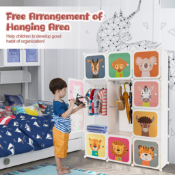 Costway 12 Cube White Portable Kids Wardrobe - Size: 45.7 x 38.1 x 20.32cm - Wilko - thumbnail 6