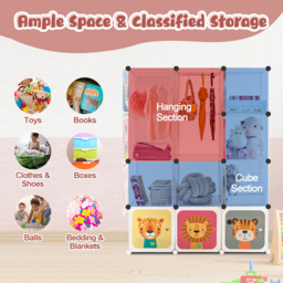 Costway 12 Cube White Portable Kids Wardrobe - Size: 45.7 x 38.1 x 20.32cm - Wilko - thumbnail 4