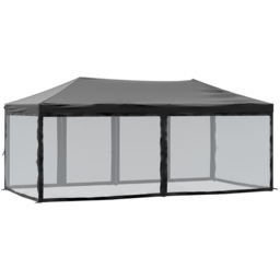 vidaXL 3 x 6m Black Foldable Party Tent with Sidewalls - Wilko - thumbnail 6