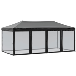 vidaXL 3 x 6m Black Foldable Party Tent with Sidewalls - Wilko - thumbnail 3