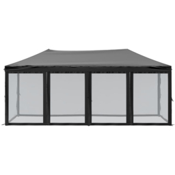 vidaXL 3 x 6m Black Foldable Party Tent with Sidewalls - Wilko - thumbnail 4