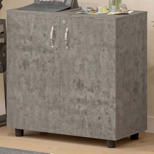 Vinsetto 2 Tier Grey Lockable Filing Cabinet - Size: 80 x 40 x 80cm - Wilko - image 1