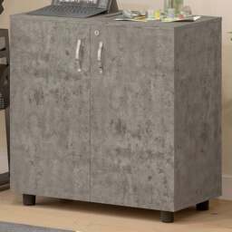 Vinsetto 2 Tier Grey Lockable Filing Cabinet - Size: 80 x 40 x 80cm - Wilko