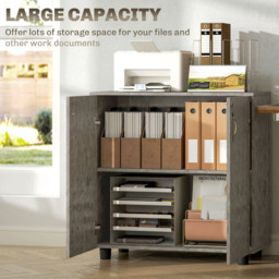 Vinsetto 2 Tier Grey Lockable Filing Cabinet - Size: 80 x 40 x 80cm - Wilko - thumbnail 7