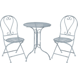 GlamHaus Toulouse 2 Seater Bistro Set Duck Egg Blue - Wilko - thumbnail 3