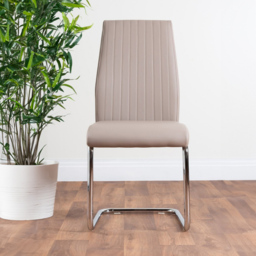 Furniturebox Molini Fortana 6 Seater Dining Set White Gloss Cappuccino and Chrome - Brown - Wilko - thumbnail 4