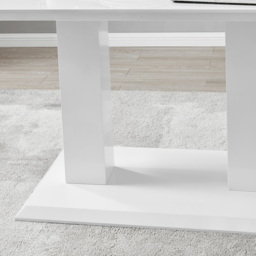 Furniturebox Molini Fortana 6 Seater Dining Set White Gloss Cappuccino and Chrome - Brown - Wilko - thumbnail 7