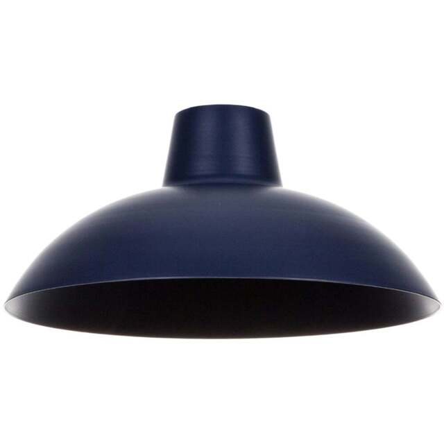 Happy Homewares Matt Midnight Blue Metal Industrial Retro Curved Pendant Shade - Size: 13 x 29 x 29cm - Wilko - image 1