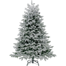 Costway Pre Lit Flocked Warm White LED Artificial Christmas Tree 4.5ft - Green - Wilko - thumbnail 4