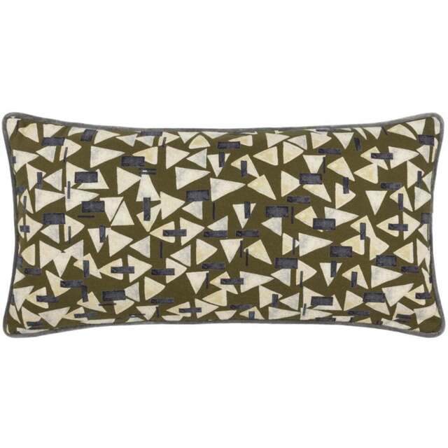 Hoem City Geometric Multicolour Piped Cushion - Size: 60 x 30cm - Wilko - image 1