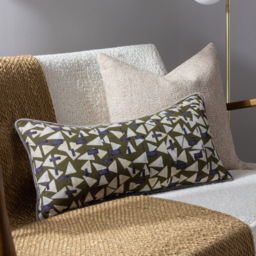 Hoem City Geometric Multicolour Piped Cushion - Size: 60 x 30cm - Wilko - thumbnail 5
