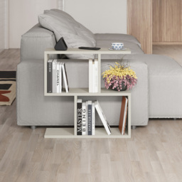 Decortie Homemania Sandstone Coffee Table with Bookshelf Storage - Size: 60 x 60 x 19.5cm - Cream - Wilko - thumbnail 6