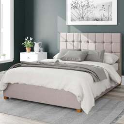 Aspire Sinatra Double Off White Eire Linen Ottoman Bed - Cream - Aspire Beds - Wilko