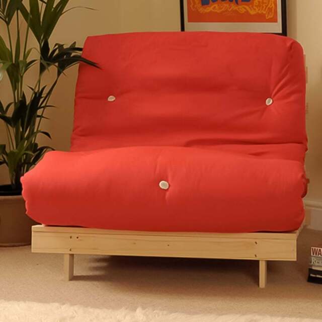 Brooklyn Single Sleeper Red Futon Base and Mattress - Wilko - image 1