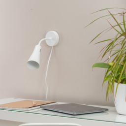 ValueLights Edwards Flexi Neck White Cone Plug-in LED Wall Light - Size: 9 x 9 x 20cm - Wilko - thumbnail 4