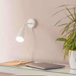 ValueLights Edwards Flexi Neck White Cone Plug-in LED Wall Light - Size: 9 x 9 x 20cm - Wilko - thumbnail 3