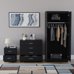 Vida Designs Riano Black 3 Piece Bedroom Furniture Set - Wilko - thumbnail 4