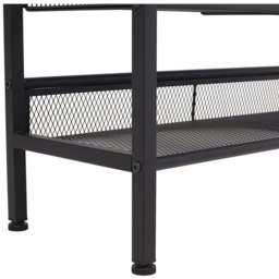 H&O Direct 3 Mesh Shelf Shoe Rack with Wooden Top - Size: 67.5 x 73 x 29.5cm - Black - Wilko - thumbnail 5