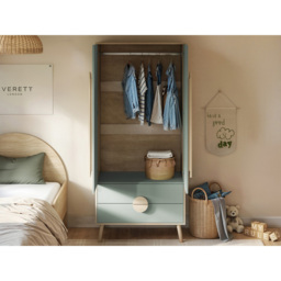 Flair Noah 2 Door 2 Drawer Green and Oak Wardrobe - Size: 2 Door, 2 Drawer - Wilko - thumbnail 6
