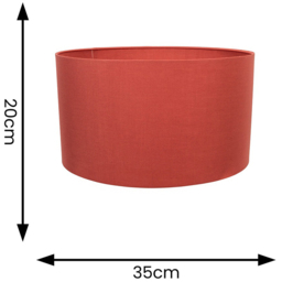 ValueLights Reni Rust Fabric Medium Ceiling Drum Lamp Shade 35cm - Size: 20 x 35 x 35cm - Orange - Wilko - thumbnail 5
