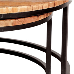 Brooklyn Wooden Round Nest of Tables Set of 2 - Brown - Wilko - thumbnail 5