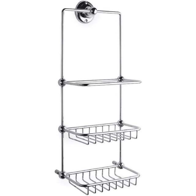 nuie 2 Tier Chrome Shower Caddy - Size: 1.2 x 1.75 x 4.1cm - Silver - Wilko - image 1
