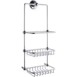 nuie 2 Tier Chrome Shower Caddy - Size: 1.2 x 1.75 x 4.1cm - Silver - Wilko - thumbnail 1